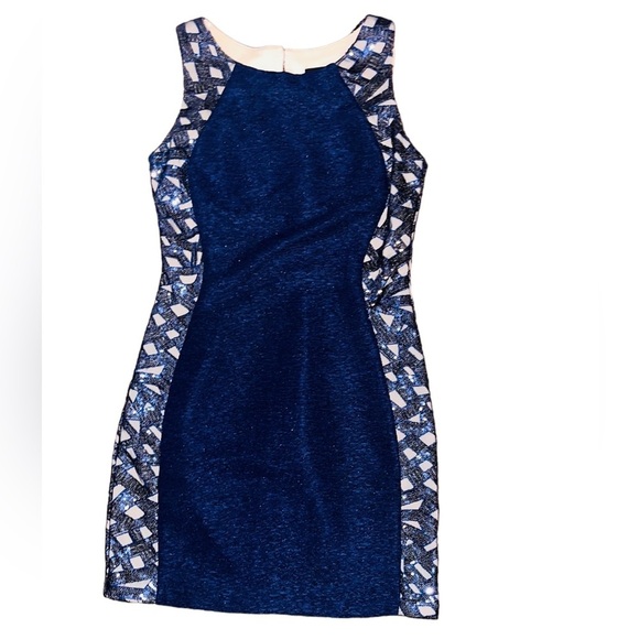 Teeze Me Textured Cutout Sequin Sheath Dress, Size 7 - Picture 1 of 10